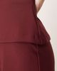 Abercrombie & Fitch Abercrombie & Fitch strapless longline tube jumpsuit with velvet detailing in burgundy-Red - 4