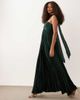 Abercrombie & Fitch Abercrombie & Fitch strapless plisse maxi dress with scarf detail in dark green - 1