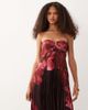 Abercrombie & Fitch Abercrombie & Fitch strapless plisse maxi dress with scarf detail in pink floral - 3