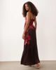 Abercrombie & Fitch Abercrombie & Fitch strapless plisse maxi dress with scarf detail in pink floral - 4
