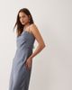 Abercrombie & Fitch Abercrombie & Fitch strappy square neck maxi dress in petrol blue - 2