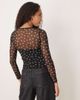 Abercrombie & Fitch Abercrombie & Fitch sweetheart neckline long sleeve top in black polka dot - 4