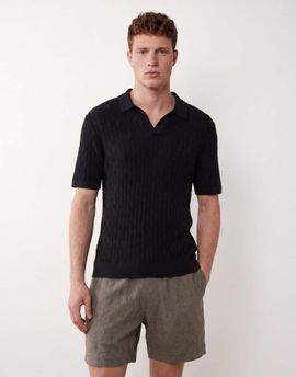 Abercrombie & Fitch Abercrombie & Fitch tailored linen blend shorts in dark green-Neutral