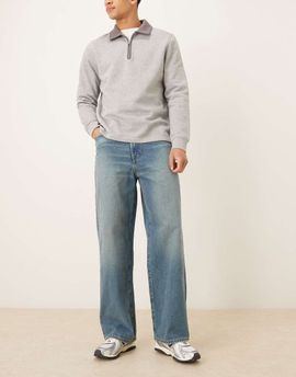 Abercrombie & Fitch Abercrombie & Fitch ultra baggy 5 pocket jeans in mid blue wash