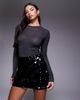 Abercrombie & Fitch Abercrombie & Fitch ultra high rise scarlett skort in black sequins - 1