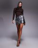 Abercrombie & Fitch Abercrombie & Fitch ultra high rise scarlett skort in silver sequins - 3