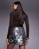 Abercrombie & Fitch Abercrombie & Fitch ultra high rise scarlett skort in silver sequins - 4