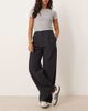 Abercrombie & Fitch Abercrombie & Fitch ultra high rise sloane wide leg pants in micro plaid black - 1