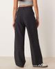 Abercrombie & Fitch Abercrombie & Fitch ultra high rise sloane wide leg pants in micro plaid black - 4