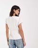 Abercrombie & Fitch Abercrombie & Fitch V-neck short sleeve blouse in cream-White - 4