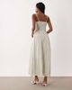 Abercrombie & Fitch Abercrombie & Fitch v neck button up maxi dress in pastel striped print-Multi - 4