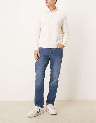 Abercrombie & Fitch Abercrombie & Fitch vintage stretch straight jeans in dark blue wash