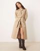 Abercrombie & Fitch Abercrombie & Fitch waxed cotton maxi trench coat in tan-Green - 2