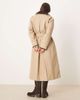 Abercrombie & Fitch Abercrombie & Fitch waxed cotton maxi trench coat in tan-Green - 4