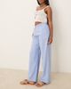 Abercrombie & Fitch Abercrombie & Fitch wide leg poplin fold-over pull on pants in blue stripe - 1