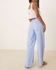 Abercrombie & Fitch Abercrombie & Fitch wide leg poplin fold-over pull on pants in blue stripe - 3