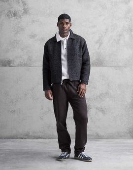 Abercrombie & Fitch Abercrombie & Fitch wool blend herringbone jacket in dark brown-Gray