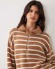 Abercrombie & Fitch Abercrombie & Fitch wool blend knit 1/4 zip sweater in white and brown stripes-Multi - 1