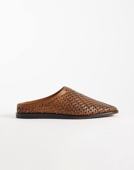 Abercrombie & Fitch Abercrombie & Fitch woven leather mules in brown