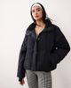 Abercrombie & Fitch Abercrombie & Fitch YPB cropped high neck puffer jacket in black - 2