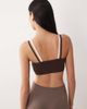 Abercrombie & Fitch Abercrombie & Fitch YPB sweetheart contrast trim sports bra in brown - 2