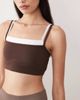 Abercrombie & Fitch Abercrombie & Fitch YPB sweetheart contrast trim sports bra in brown - 3