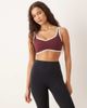 Abercrombie & Fitch Abercrombie & Fitch YPB sweetheart contrast trim sports bra in burgundy-Red - 1