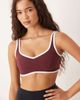 Abercrombie & Fitch Abercrombie & Fitch YPB sweetheart contrast trim sports bra in burgundy-Red - 3