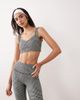 Abercrombie & Fitch Abercrombie & Fitch YPB sweetheart neckline sports bra in black houndstooth - part of a set - 1