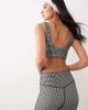 Abercrombie & Fitch Abercrombie & Fitch YPB sweetheart neckline sports bra in black houndstooth - part of a set - 4