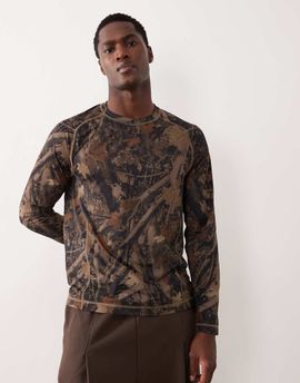 Abercrombie & Fitch Abercrombie & Fitch YPB workout long sleeve top in camo-Multi