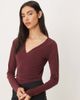 Abercrombie & Fitch Abercrombie & Fitch YPB wrap around long sleeve top in berry-Red - 1