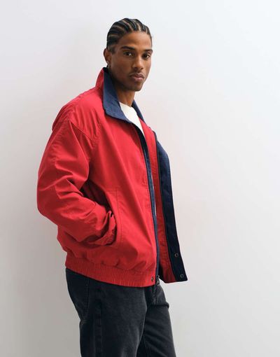Abercrombie & Fitch Abercrombie & Fitch zip up jacket with collar in red