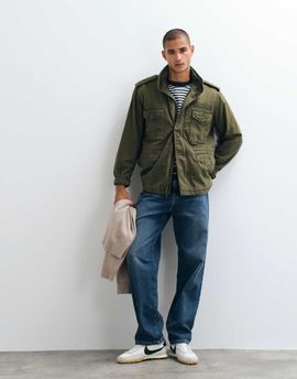 Abercrombie & Fitch Abercrombie & Fitch zip up utility jacket in khaki-Green