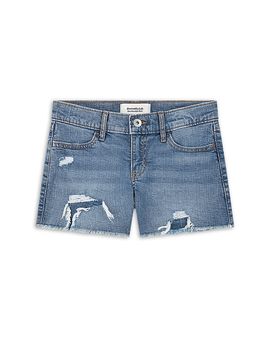 Abercrombie Kids abercrombie kids Girls' Low Rise Midi Destroy Denim Shorts