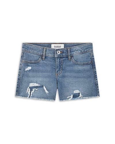 Abercrombie Kids abercrombie kids Girls' Low Rise Midi Destroy Denim Shorts