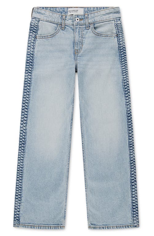 abercrombie kids abercrombie kids Kids' Braided High Waist Wide Leg Jeans