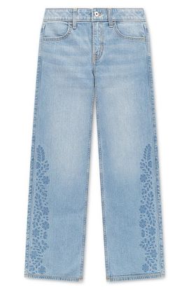 abercrombie kids abercrombie kids Kids' Floral Embroidered High Waist Wide Leg Jeans
