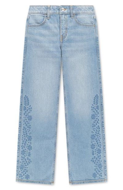 abercrombie kids abercrombie kids Kids' Floral Embroidered High Waist Wide Leg Jeans