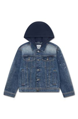 abercrombie kids abercrombie kids Kids' Hooded Paint Splatter Denim Jacket 