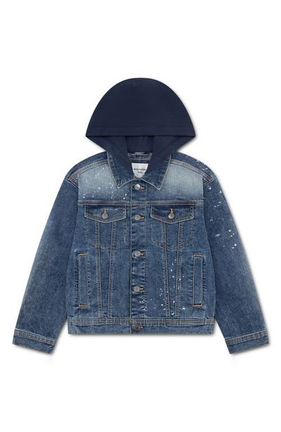 abercrombie kids abercrombie kids Kids' Hooded Paint Splatter Denim Jacket 