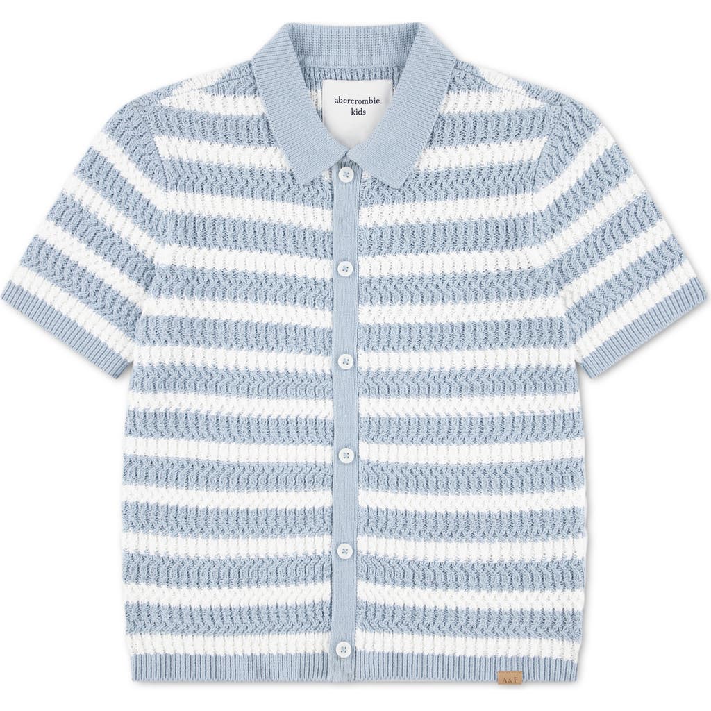 abercrombie kids abercrombie kids Kids' Stripe Cotton Blend Button Front Sweater
