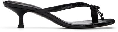ABRA ABRA Black Flip Flop Ballerina Heeled Sandals
