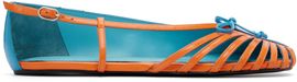 ABRA ABRA Blue & Orange Double Shoe Ballerina Flats