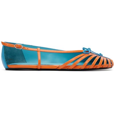 ABRA ABRA Blue & Orange Double Shoe Ballerina Flats