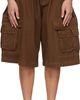 ABRA ABRA Brown Pleated Cargo Shorts - 1