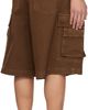 ABRA ABRA Brown Pleated Cargo Shorts - 3