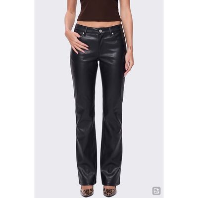 ABRAND ABRAND 99 Mid Rise Straight Leg Faux Leather Pants