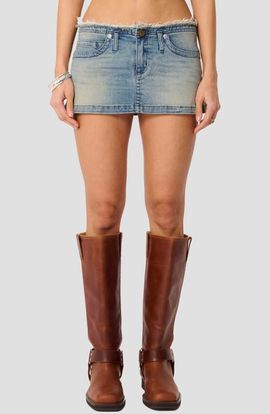 ABRAND ABRAND A Low Mini Denim Skirt
