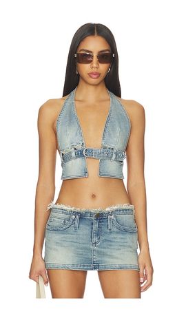 Abrand Abrand Halter Belt Top